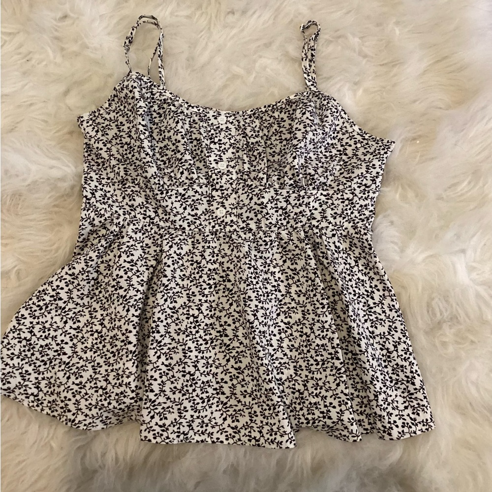 Pick 2 for $20 - Floral Black and White Women's Top